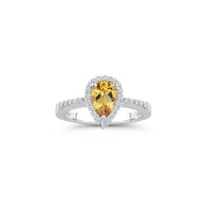 Buy 0.20 Cts Diamond and 0.54 Cts Citrine Ring in 18K White Gold by mycitrinejewelry