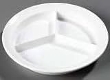 Carlisle, 3 Compartment Plate, White, 8-3/4'' diameter, 12/CS