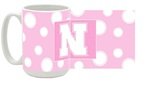 Nebraska Cornhuskers (Pink Polka Dot) 15oz Ceramic Mug