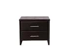 PRADO / DIANA 2 DRAWER EXPRESSO BROWN FAUX LEATHER FINISH BEDSIDE CABINET UNIT / CHEST DRAWER