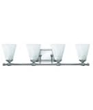 IMAGE OF Hinkley Lighting 5514CM Gramercy 4 Light Bath Vanity Light in Chrome with Ribbed Clear glass