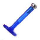 Stainless Steel 16g 5/16 Monroe PTFE w/Clear Push - Blue Sold as a Pair