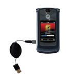 Retractable USB Data Cable w/ Tip Exchange for the Motorola MOTORAZR 2 V8 - Power Hot Sync and Charge - Gomadic Brand