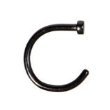 Black Titanium Anodized Over 316l Surgical Steel Nose Hoop Ring - 18g - 3/8