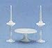Miniature Chrysnbon Cake Plate and Candlesticks in White