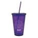Purple Henna Double Wall Spirit 16oz Reusable Travel Tumbler Cup with Straw-BPA FREE