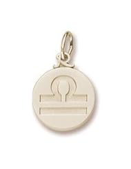 Rembrandt Charms, Libra Charm in Solid Sterling Silver or Gold, Engravable