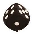 Dice Antenna Ball Topper in Black