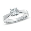 ZALES 1 CTW. Princess-Cut Diamond Ribbon Ring in 14K White Gold