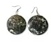 Twin Palm Blacklip Mother of Pearl Round Dark Shell Earrings P12-B