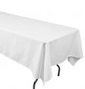 60 inch x 120 inch Rectangular White Tablecloth (Polyester)
