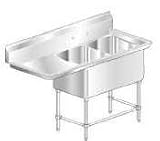 Aero 2F2-2020-36L Sink 2-Bowls L Drainboard 20in x 20in