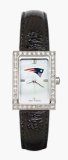 New England Patriots Ladies Allure Black Leather Strap Watch
