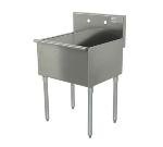 Square Corner Kitchen Sink, (1) 18 in x 18 in x 14 in Compartment, 16/300 SS