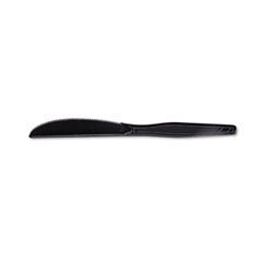 Dixie Food Plastic Tableware, Heavy Mediumweight Knives, Black, 100/Box