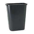 Rubbermaid Commercial Soft Molded Plastic 10.25 Gallon Wastebasket, Rectangular, Black