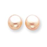 14k 10-11mm Pink Button Pearl Stud Earrings - X100BP