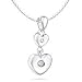 Childrens Jewelry - Diamond April Birthstone Double Heart Pendant