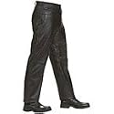Leather Pants Men's Black Leather Motorcycle Pants Five Pocket LP500