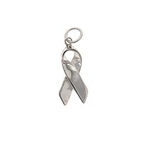 Sterling Silver Awareness Ribbon Charm Pendant #1