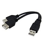 TFTEC �ϊ����l USB����P�[�u�� 2�䓯���̏[�d��f�[�^�]��/�[�d USBA/2 �摜
