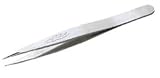 TWEEZERS-FINE POINT Solid/Classic design EYEBROW + SPLINTER - Color STAINLESS STEEL