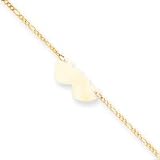 14k Figaro Chain Heart ID Anklet