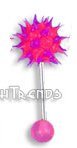 PINK/PURPLE Psychedelic UV KOOSH BALL Straight Barbell Tongue Ring