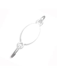 Sterling Silver with Oval ID Plate Bangle Bracelet
