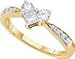 Ladies 14K Yellow Gold .54ct Diamond Heart Bridal Set Ring