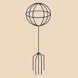 5" Globe Topiary Frame x 15" high - green plastic-coated wire
