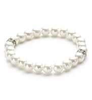 Faux Pearl Diamanté Stretch Bracelet