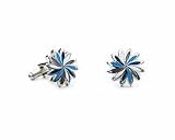 Blue / Pink Daisy Cuff Links - 1 Pair