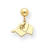 14K Cleveland Indians Baseball Cap Post Dangle Earrings