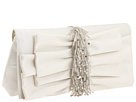Jessica McClintock Ruffle Beaded Flap Handbags - Beige