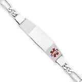 Sterling Silver Non-enameled Medical ID Curb Link Bracelet