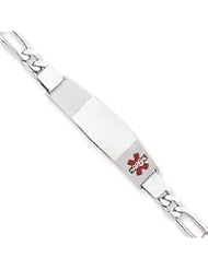 Sterling Silver Non-enameled Medical ID Curb Link Bracelet