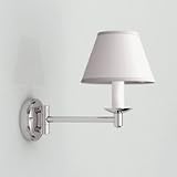grosvenor modern bathroom wall light in polished chrome with white parchment shade
