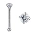 14KT Solid White Gold Nose Bone Ring 1.5mm CZ 20G FREE Nose Ring Backing