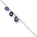 Sterling Silver Amethyst Beaded Figaro Anklet - 10 Inch