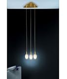 Holtkotter 5128-3 SN EUR SAT YEL 3 Light Mini Pendant in Satin Nickel with Satin Yellow glass