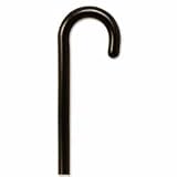 wooden walking Cane - Black stain. This traditional walking cane can be used in either right or left hand. This cane is also known as hospital cane. It is made in solid wood, weight capacity 250 pounds, height 36-37 inches.
