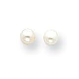 14k Gold 3-3.5mm White Button Cultured Pearl Stud Earrings