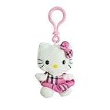 Hello Kitty Pink Tartan TY Beanie Keyring Keychain