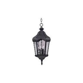 Maxim 30278WGOB Garden 3-Light Outdoor Hanging Lantern Oriental Bronze Water Glass Glass