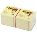 Post-it Notes 3 x 3-Inches, Canary Yellow, 12-Pads/Pack Case of 6, 12 Packs (72 Pads)