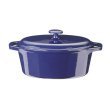 Kinetic Color Cast Iron 7 Quart Oval Roaster - Blue