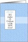 Blue Memorial Invitation - Celebrate a Life Well Lived Card
