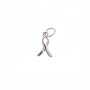 Sterling Silver Ribbon Charm Pendant 11mm - Awareness #3