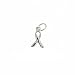Sterling Silver Ribbon Charm Pendant 11mm - Awareness #3